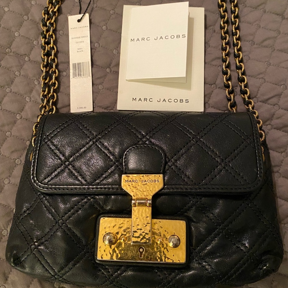 Marc Jacobs Black Baroque Leather Shoulder Bag - Picture 4 of 13